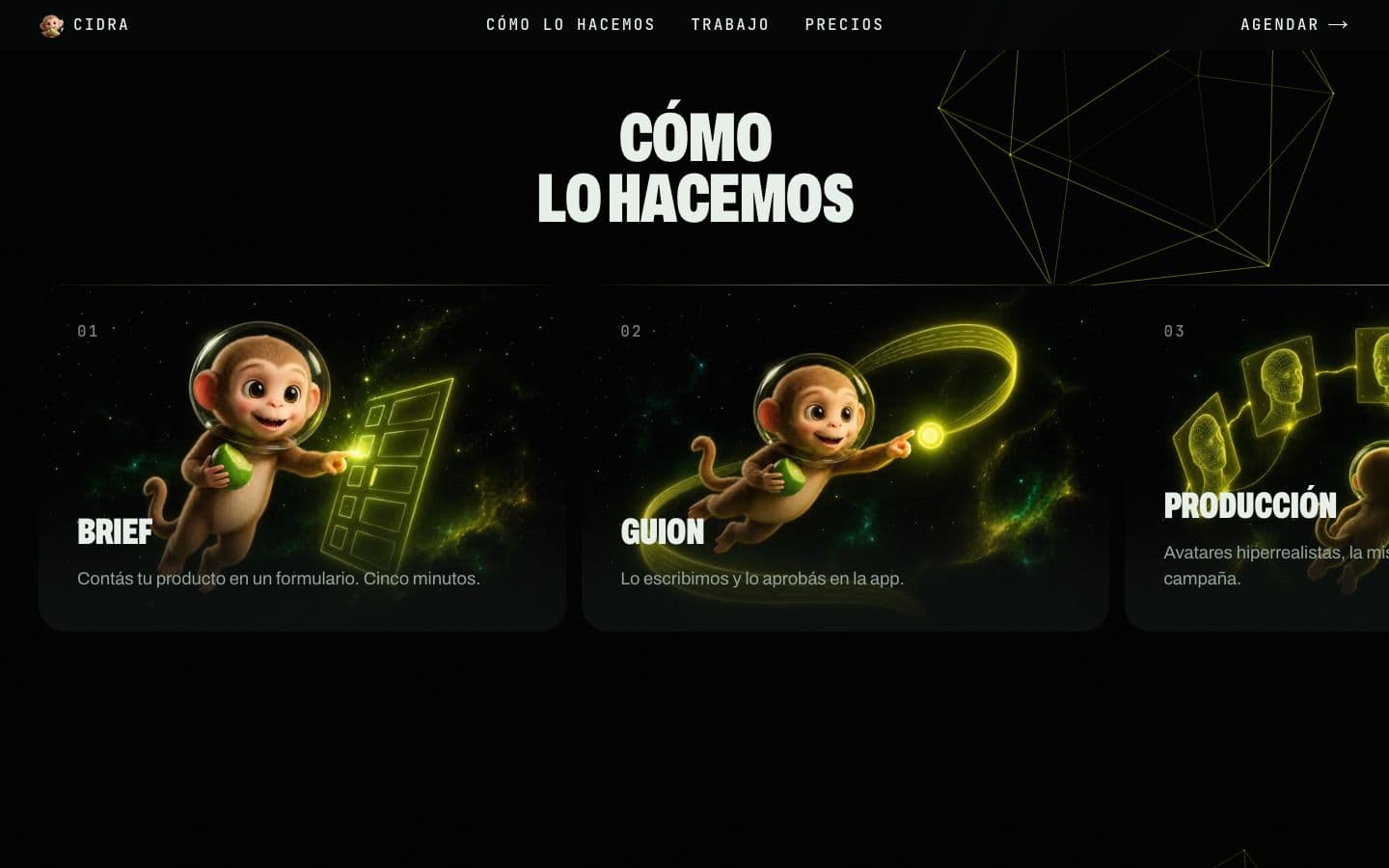 Otra sección de la web de Cidra
