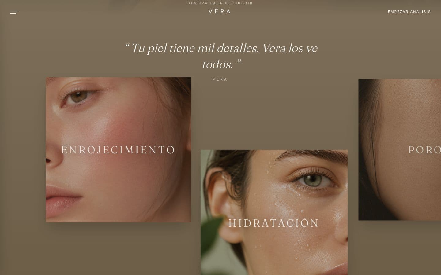 Otra sección de la web de Vera